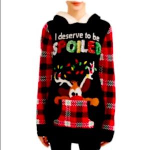 *****Like New***** Women’s Hooded Ugly Christmas Sweater Tunic.